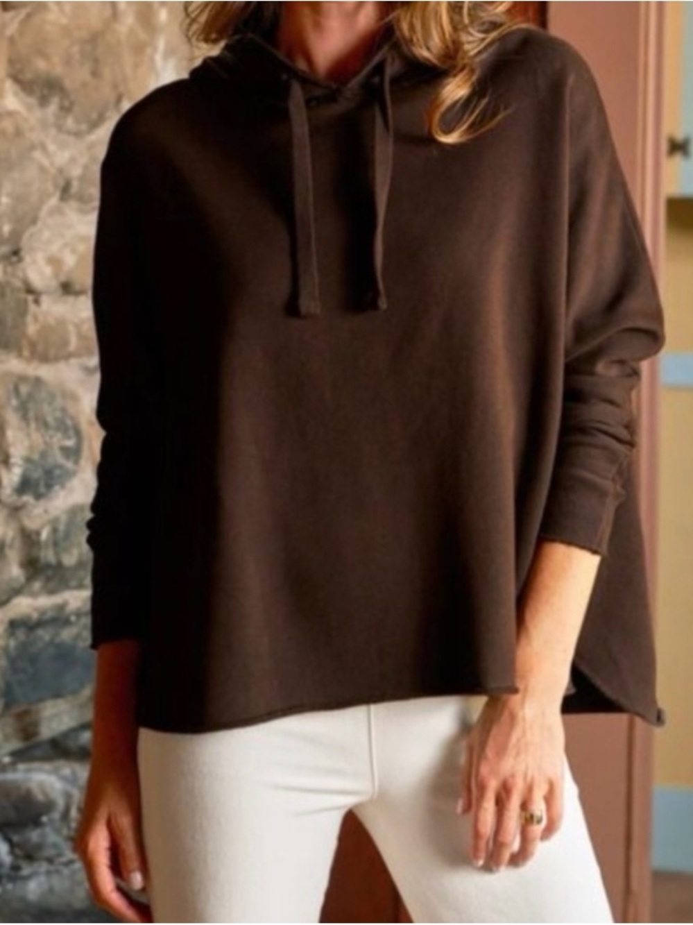 Frank and Eileen Kane Capelet Hoodie in Brown Size XS